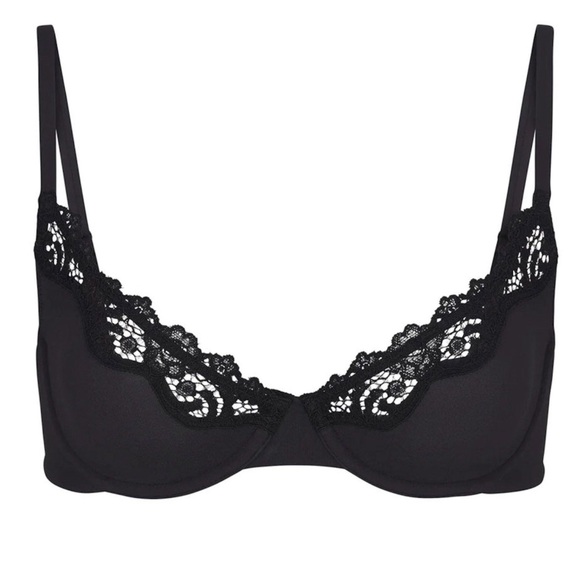 -NWT SKIMS Fits Everybody Unlined Underwire Bra - Onyx - Picture 2 of 7